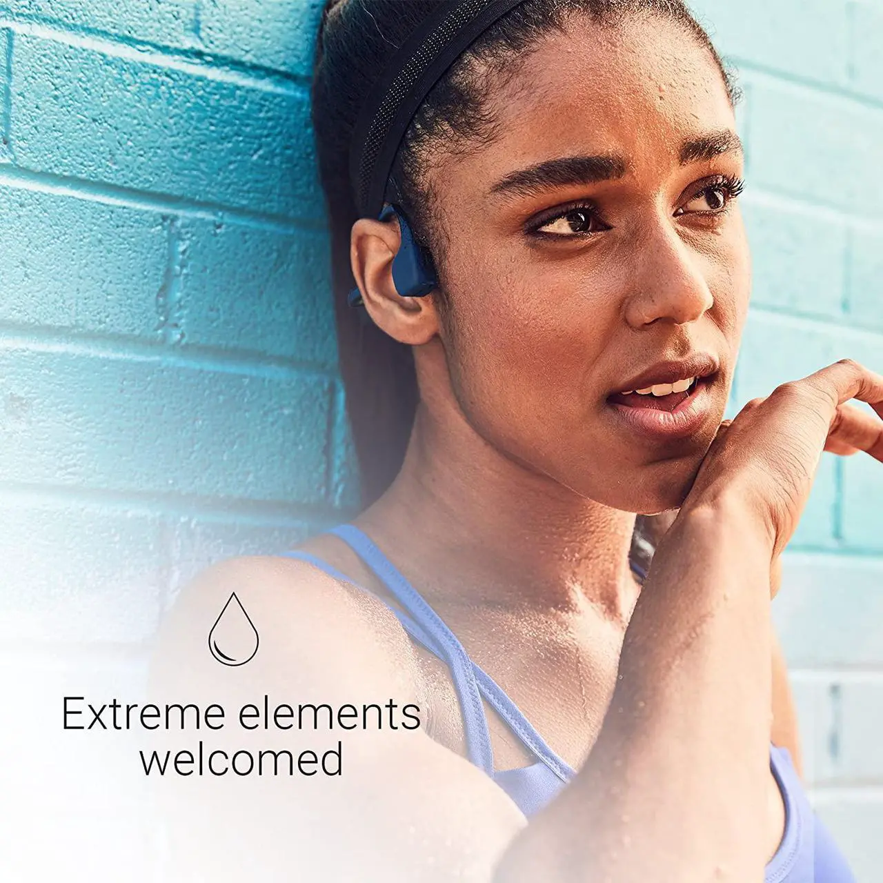 Alt view image 4 of 5 - AfterShokz Air AS650CR Open-Ear Wireless Bone Conduction Headphones with Reflective Strips, Canyon Red