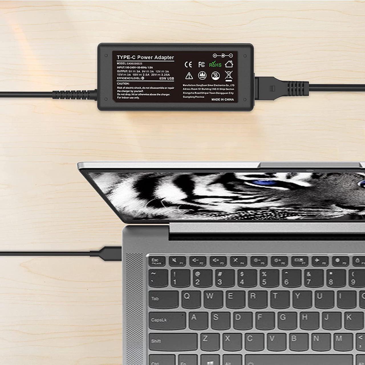 Alt view image 6 of 7 - Universal Chromebook Charger USB C for 65W 45W Hp USB-C Laptop Charger,Replacement for Lenovo Thinkpad/Yoga,Dell Chromebook 3100,Latitude 5420,Asus,Samsung,Acer,Google Series Type C Power Adapter Cord