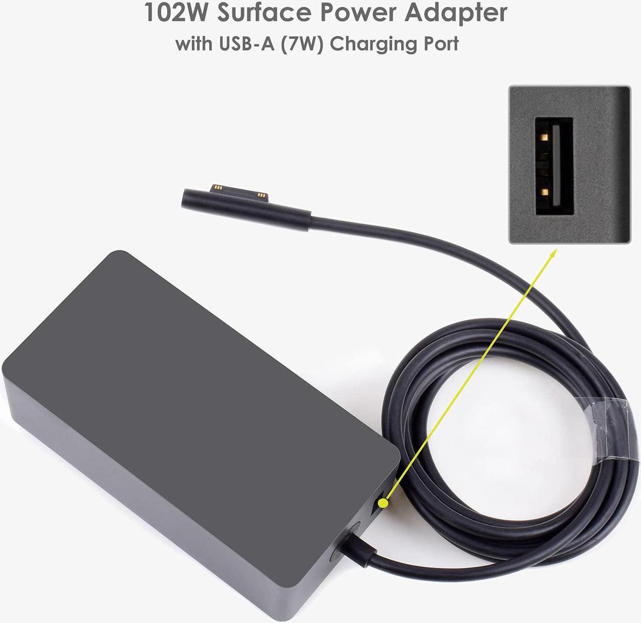 Alt view image 5 of 7 - Surface Book Charger, 102W 15V 6.33A Power Supply AC Adapter Charger for Microsoft Surface Book 2, Surface Pro 7/6/5/4/3, Surface Laptop 3/2, Surface Go, with 6.2ft Power Cord