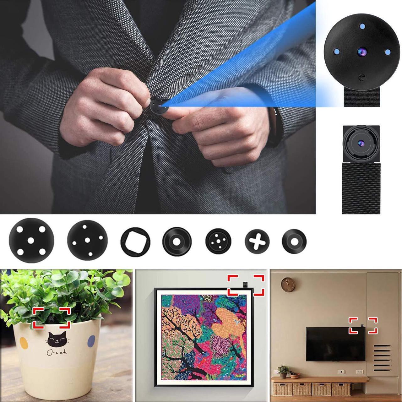Alt view image 3 of 7 - Spy Camera, 4K HD WiFi Hidden Camera, DIY Tiny Wireless Spy Cam, Mini Camera for Home Surveillance Security Cameras Recorder with Motion Detection for Indoor Outdoor(2.4GHZ Only)