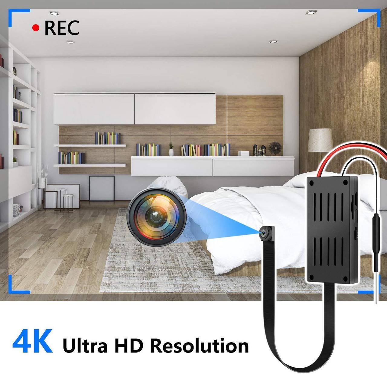 Alt view image 5 of 7 - Spy Camera, 4K HD WiFi Hidden Camera, DIY Tiny Wireless Spy Cam, Mini Camera for Home Surveillance Security Cameras Recorder with Motion Detection for Indoor Outdoor(2.4GHZ Only)