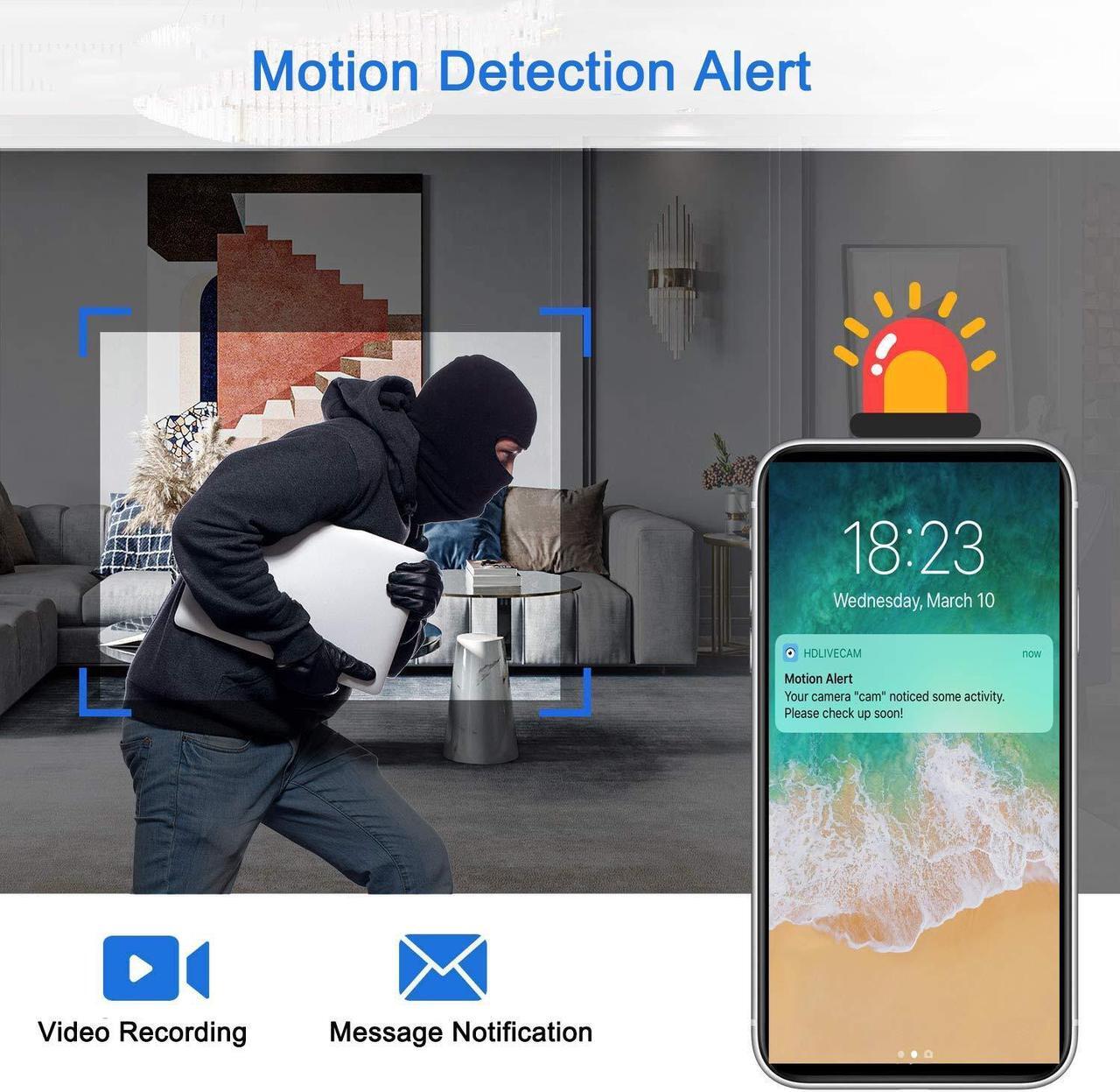 Alt view image 6 of 7 - Spy Camera, 4K HD WiFi Hidden Camera, DIY Tiny Wireless Spy Cam, Mini Camera for Home Surveillance Security Cameras Recorder with Motion Detection for Indoor Outdoor(2.4GHZ Only)