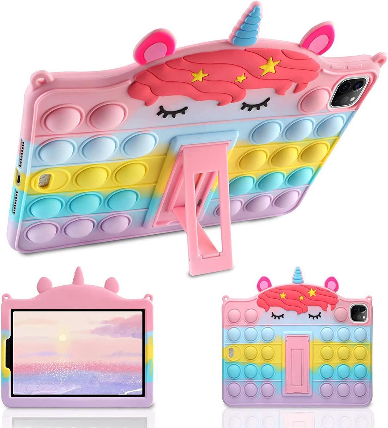 for iPad Air 5th Generation Case iPad Pro 11 Case with Kickstand Silicone Fidget Case for Girls Cute Pop Holder Cover for iPad Pro 11 inch 2022 2021 2020 2018 /iPad Air 5th 4th Gen 10.9 inch