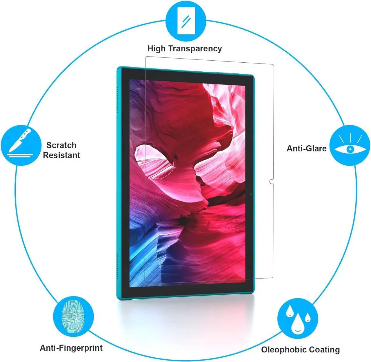 Alt view image 4 of 7 - 2 Pack Screen Protector Tablet HD Anti-Scratch Tempered Glass Tablet Protective Film for ZB10 and YQ10S 10.1IN Tablets 9H Hardness No Bubble Easy to Apply.