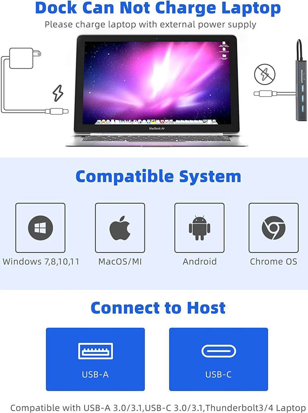 Alt view image 6 of 7 - DisplayLink USB Docking Station Dual Monitor, 12-in-1 USB 3.0 to USB C Docking Station Laptop Docking Station 3 Monitors with Dual HDMI,VGA,USB3.0,Ethernet,PD for MacBook M1/M2/Pro/Air  HP Lenovo