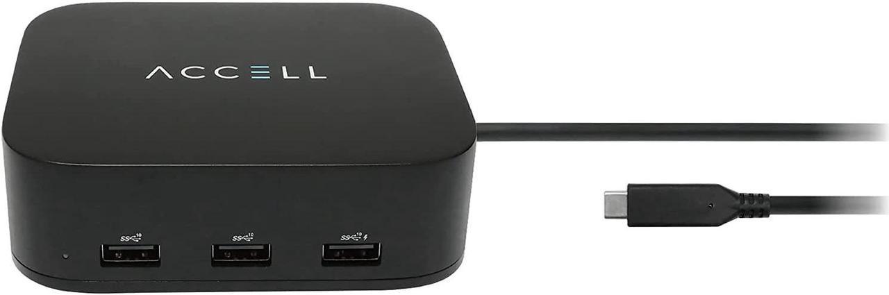 Accell Air USB-C Docking Station - USB 3.1 Gen 2, Dual 4K 60Hz, 5 USB Type A, 100W PD, K172B-010B