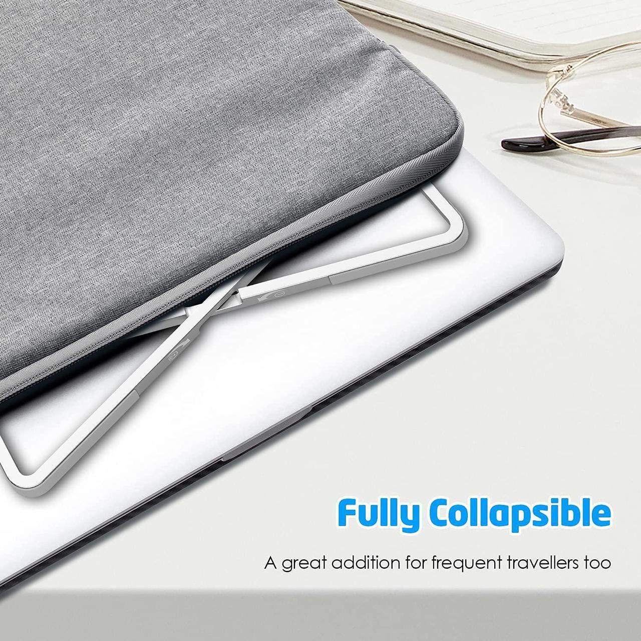 Alt view image 6 of 7 - WixGear Laptop Stand for Desk Adjustable Foldable Lightweight Aluminum Laptop Holder Riser, Flat Folding for Storage/Travel