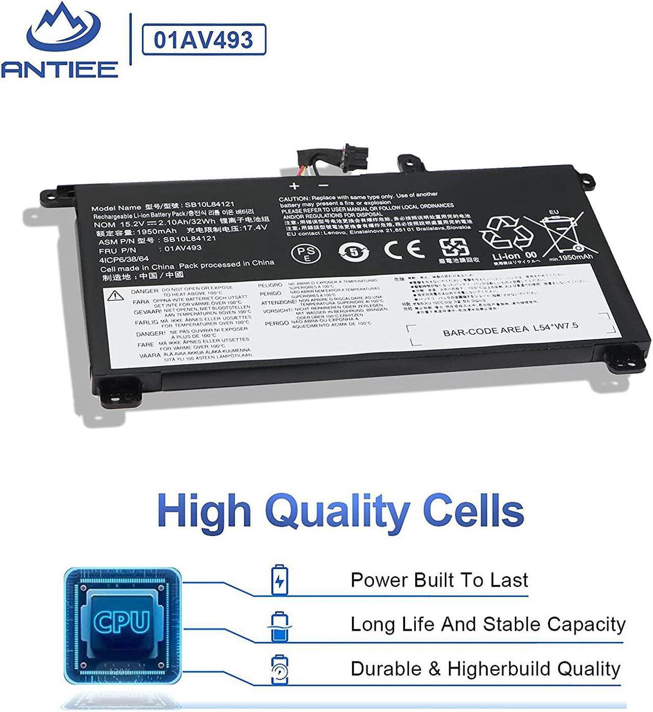 Alt view image 4 of 6 - ANTIEE 00UR891 01AV493 SB10L84121 Internal Battery Replacement for Lenovo ThinkPad T570 T580 P51S P52S Series 00UR890 00UR892 SB10L84121 SB10L84122 SB10L84123 15.2V 32Wh 2100mAh 4-Cell