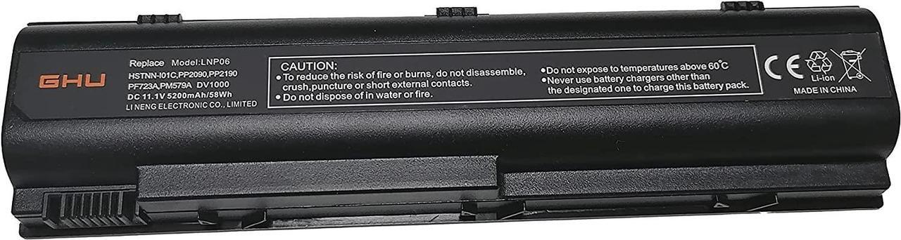 Alt view image 2 of 7 - GHU 58W Battery 367759-001 367760-001 383492-001 383493-001 Compatible with HP Pavilion DV1000 DV1200 DV1400 DV4000 DV5000 Compaq Presario C300 C500 V2000 V4000 V5000 PF723A PM579A