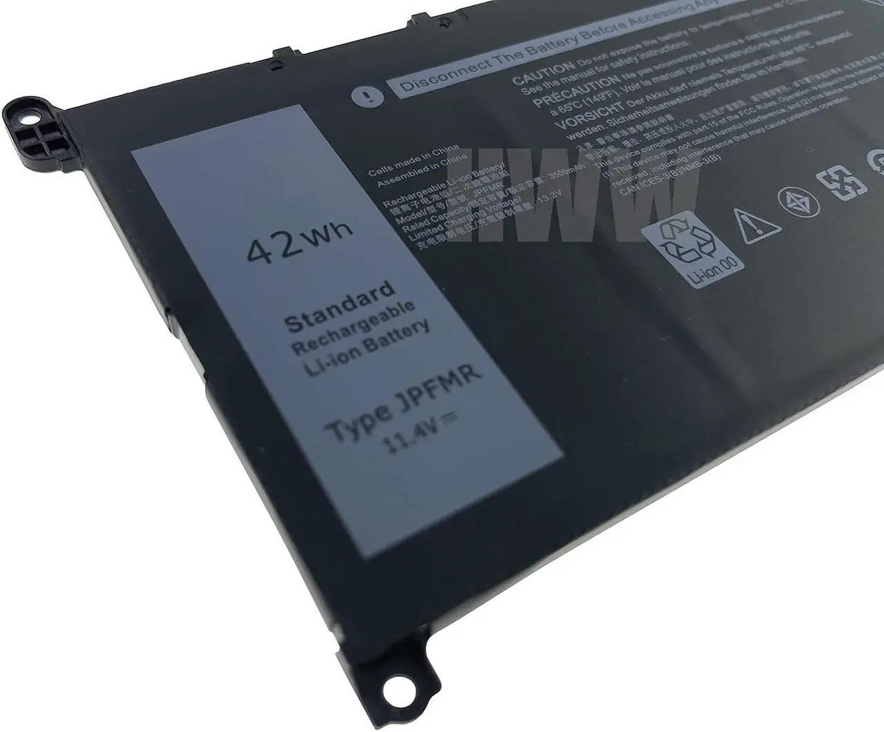 Alt view image 2 of 4 - HWW New 11.4V 42Wh 3500mAh JPFMR Battery Compatible with Dell Chromebook 3400 5488 5493 5593 7MT0R 16DPH Series