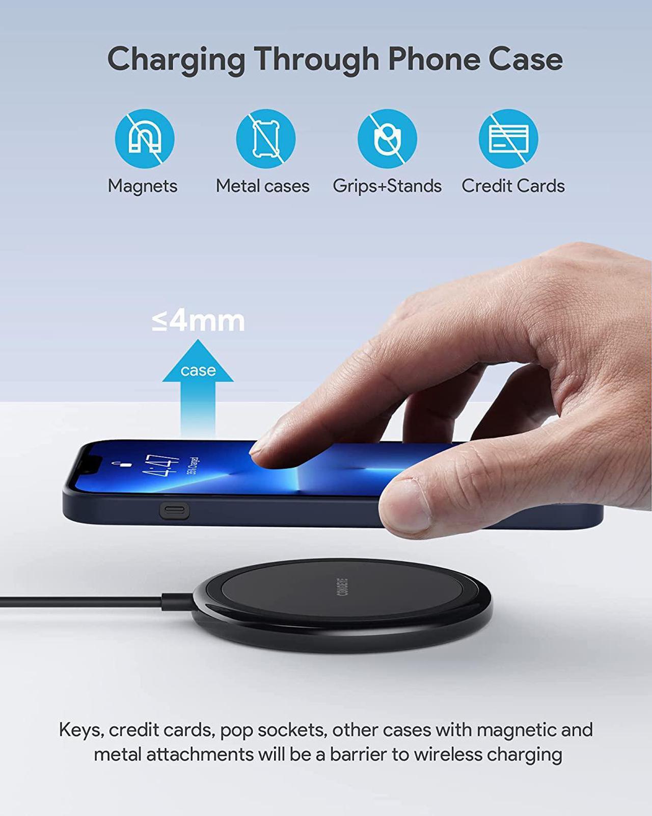 Alt view image 5 of 7 - Wireless Charger 15W Max Fast Wireless Charging Pad 2-Pack Compatible with iPhone16/16Plus/16Pro /16ProMax/iPhone15/15Pro/15Plus/14/13/12/ S24 /S24Ultra/S23Ultra/S22/S21  2