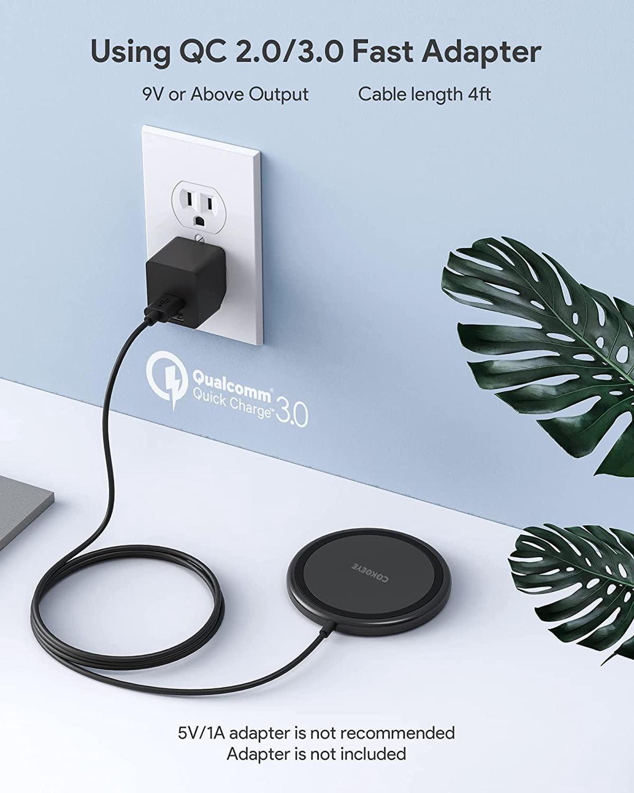 Alt view image 6 of 7 - Wireless Charger 15W Max Fast Wireless Charging Pad 2-Pack Compatible with iPhone16/16Plus/16Pro /16ProMax/iPhone15/15Pro/15Plus/14/13/12/ S24 /S24Ultra/S23Ultra/S22/S21  2