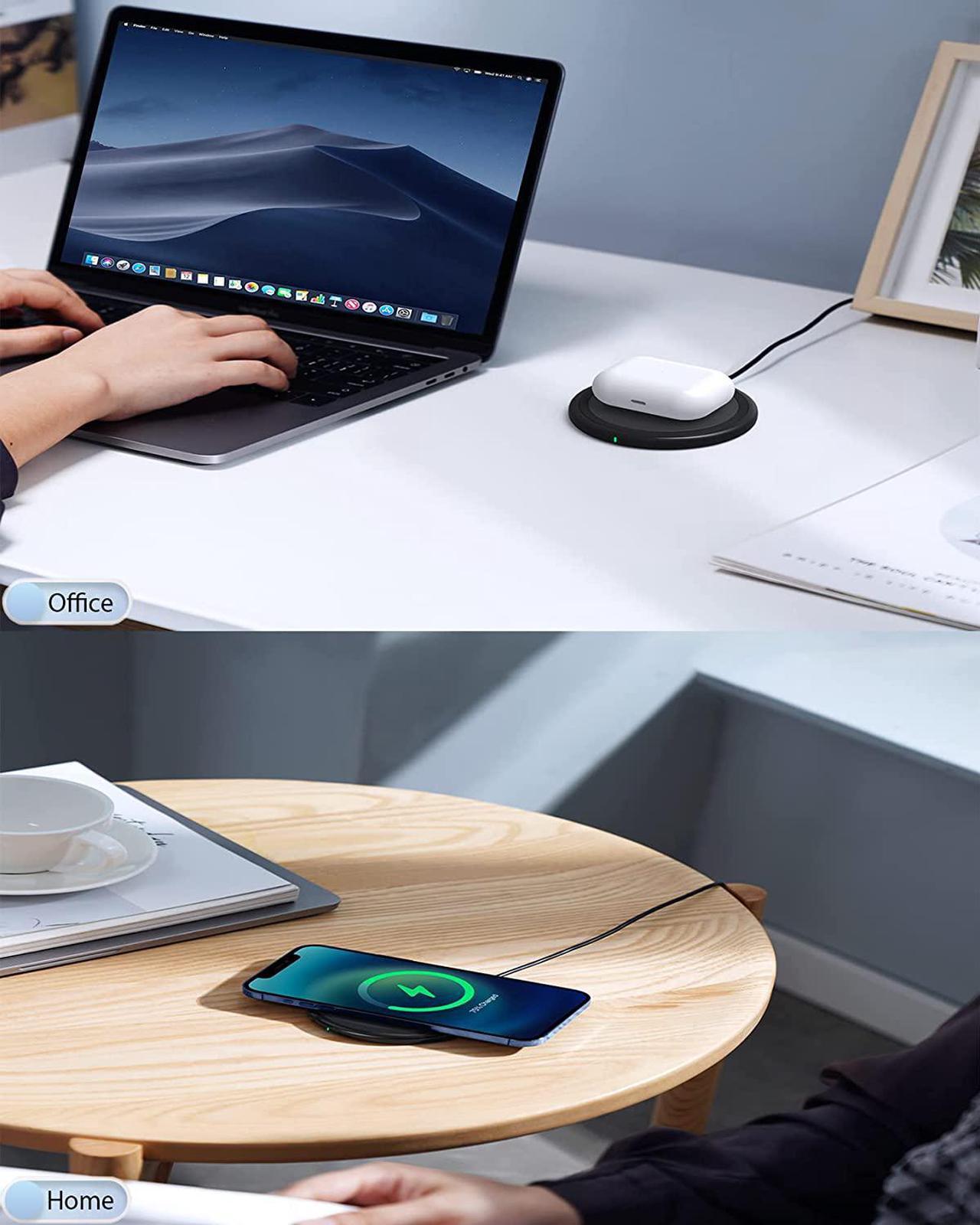 Alt view image 2 of 7 - Wireless Charger 15W Max Fast Wireless Charging Pad 2-Pack Compatible with iPhone16/16Plus/16Pro /16ProMax/iPhone15/15Pro/15Plus/14/13/12/ S24 /S24Ultra/S23Ultra/S22/S21  2