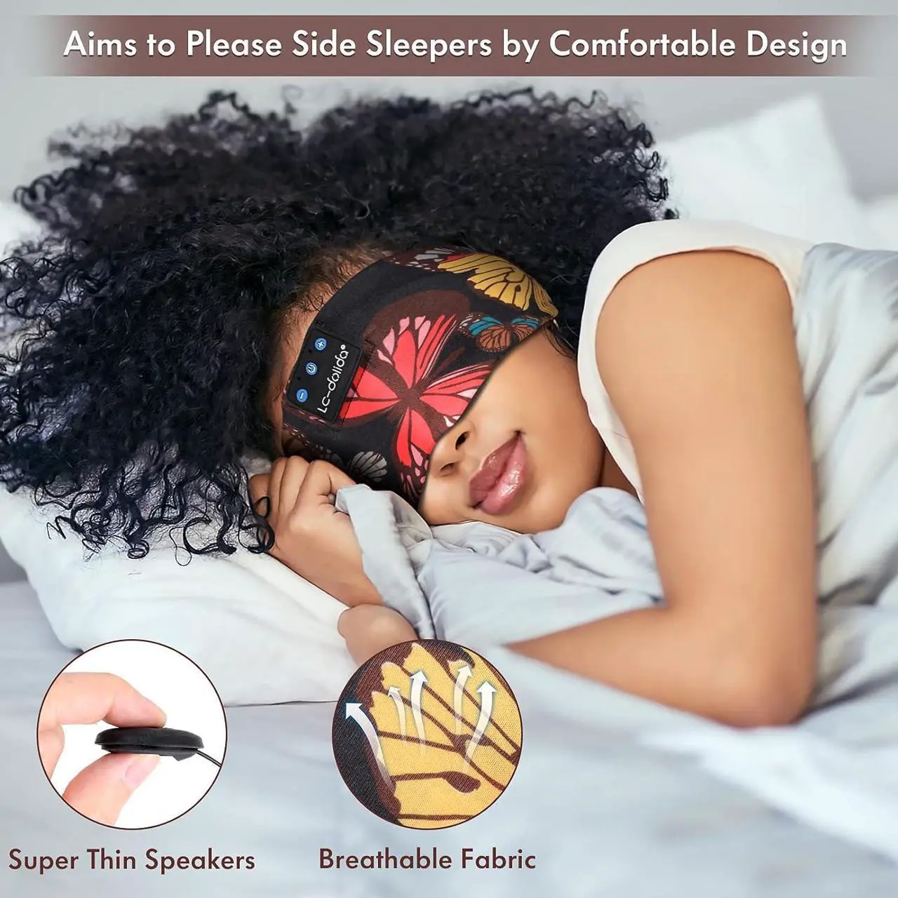 Alt view image 5 of 7 - Bluetooth Headband Headphones Wireless Sleep Headphones, Music Sports Headband for Sleeping, Jogging, Workout, Yoga, Sleeping Headphones