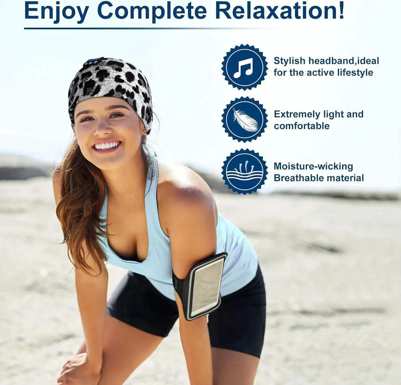 Alt view image 4 of 7 - Bluetooth Headband Headphones Wireless Sleep Headphones, Music Sports Headband for Sleeping, Jogging, Workout, Yoga, Sleeping Headphones