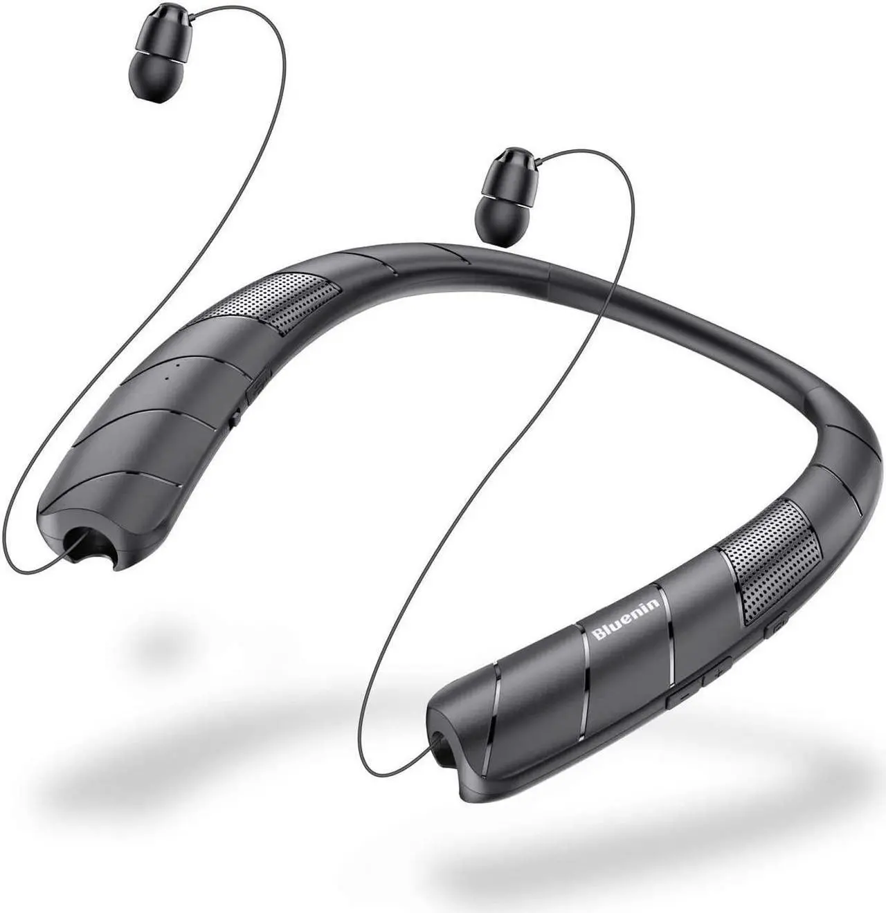 Main image of Bluetooth Headphones Speaker 2 in 1Wireless Neckband Headphones Retractable Earbuds with Built-in TF Memory Card3D Stereo Sound Wearable Speaker Personal Sports Headset Built in Mic (Black 2023)