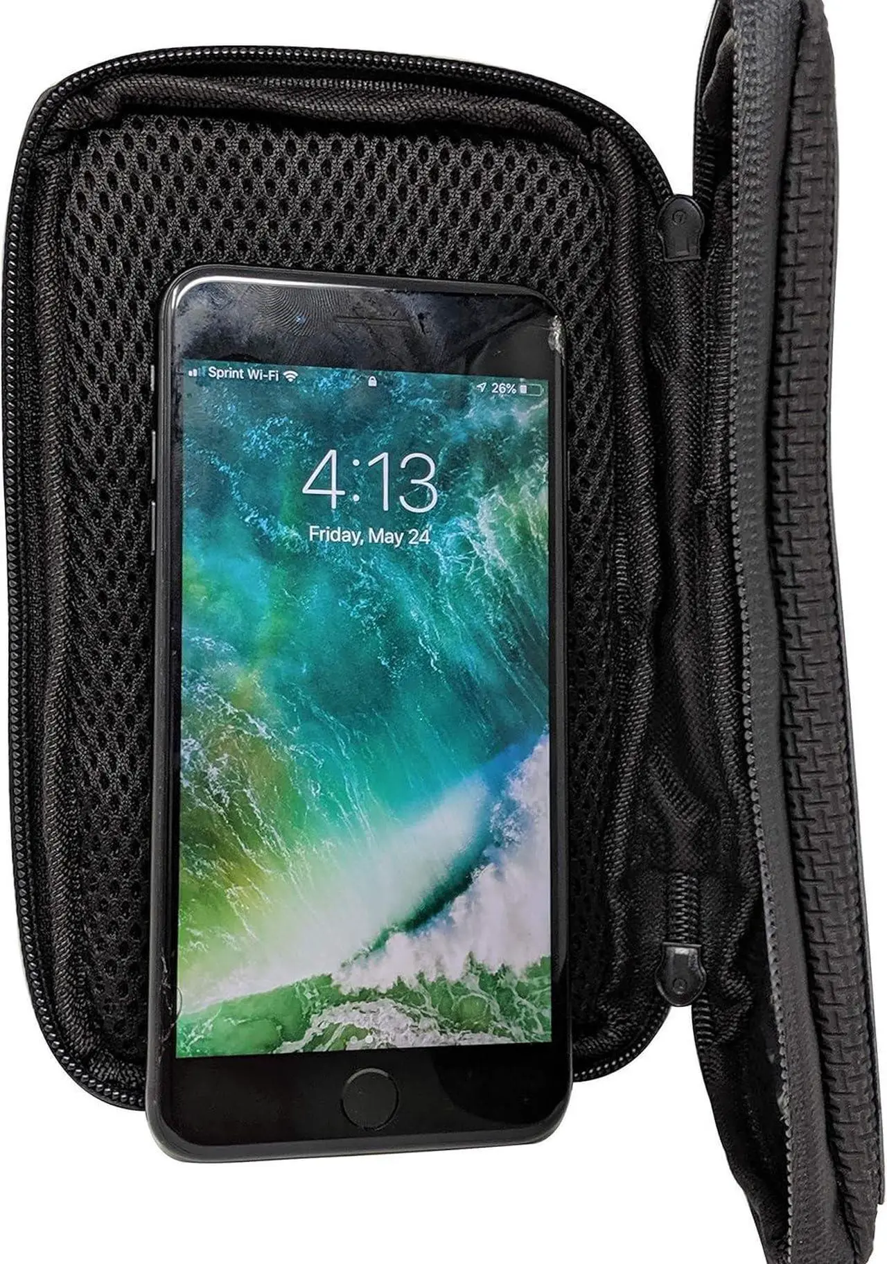 Main image of Motorcycle Magnetic Cell Phone & GPS Holder Tank Bag Compatible i Phone, Blk Waterproof