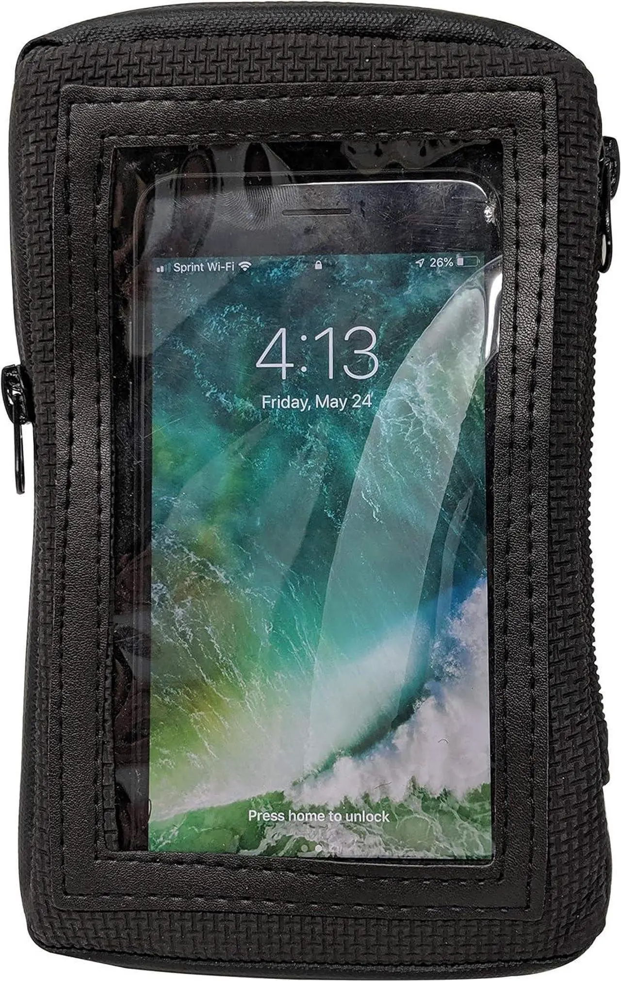 Alt view image 4 of 5 - Motorcycle Magnetic Cell Phone & GPS Holder Tank Bag Compatible i Phone, Blk Waterproof