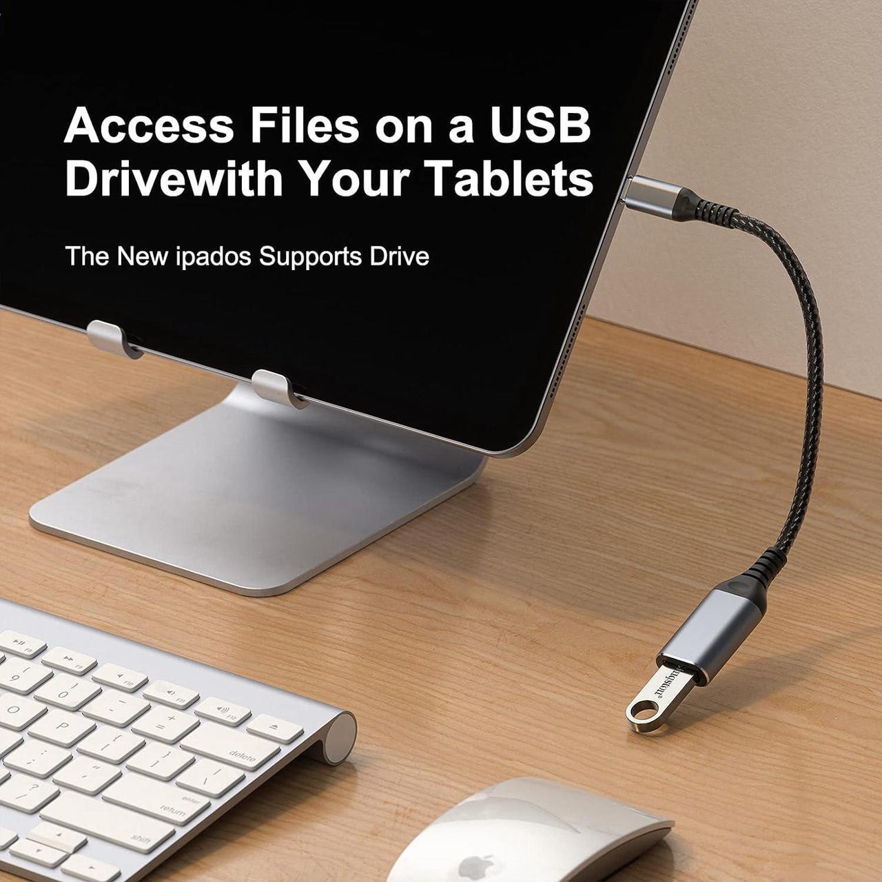 Alt view image 5 of 7 - USB C to USB Adapter USB C Male to USB3.0 Female Cable Type c to USB Suitable for Cellphone Charging or OTG PC and Laptop 3.9 inch Sliver 2-PCS
