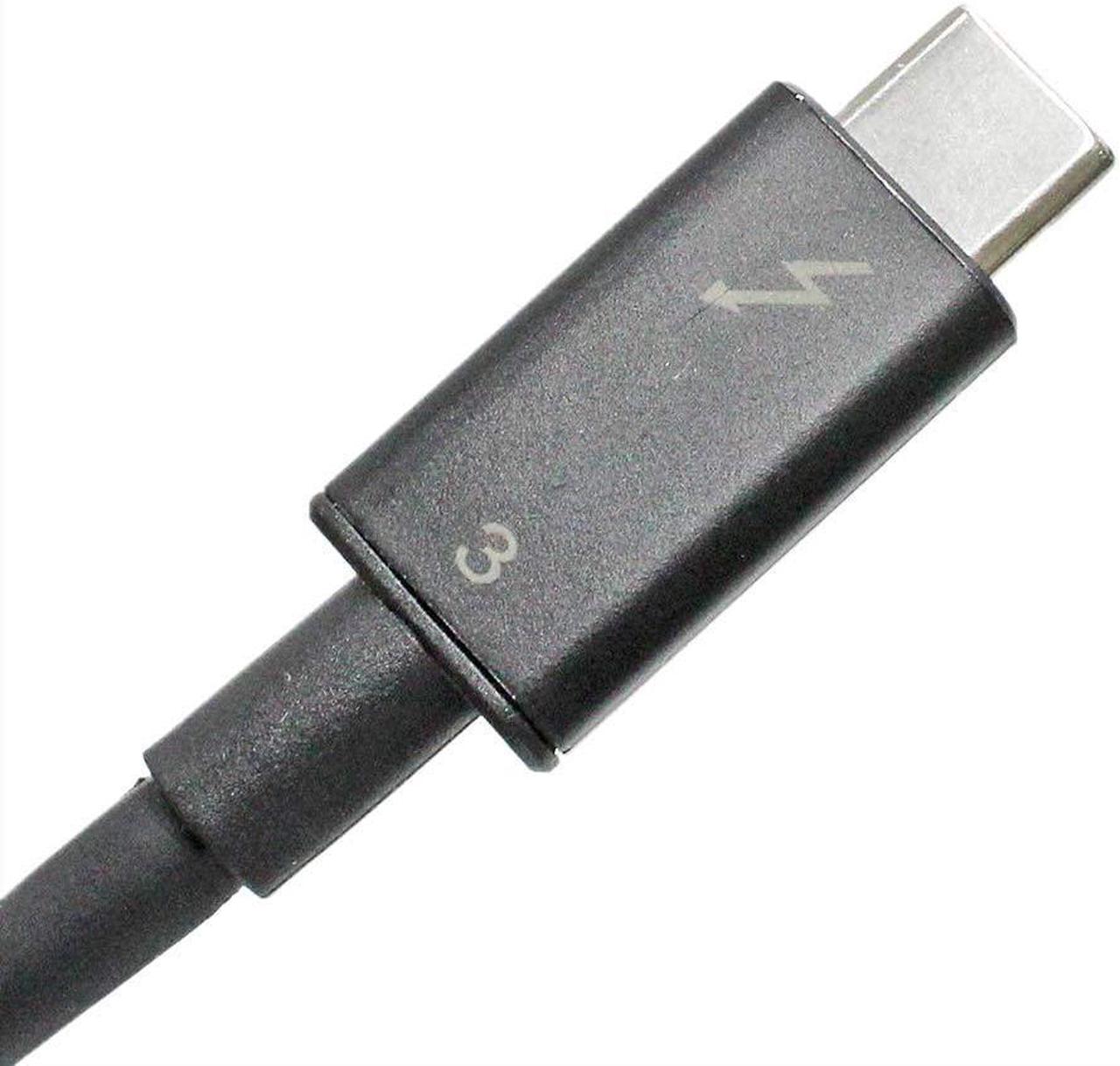 Alt view image 4 of 4 - Thunderbolt 3 Cable: Single Custom End (AC+USB Type-C to USB Type-C) Replacement for HP Part Number: 843011-001 855117-001 59CM