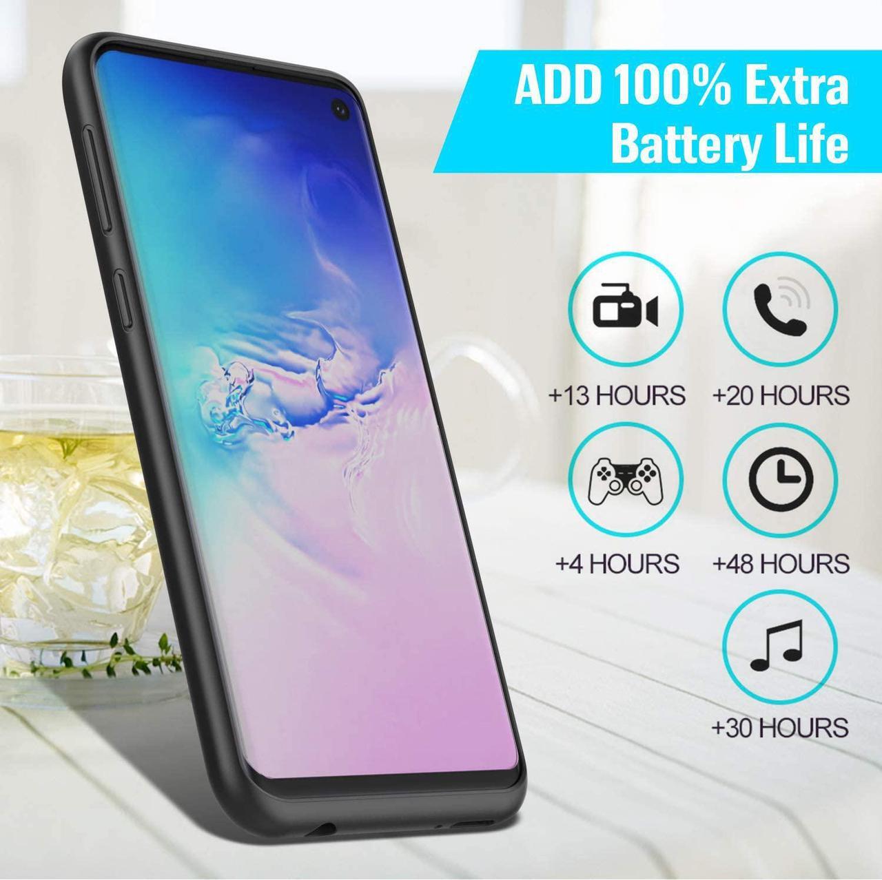 Alt view image 4 of 7 - Battery Case for Samsung Galaxy S10,[7500mAh] Portable Charging Case External Battery Pack for Samsung Galaxy S10 Charger Case (6.1 inch)