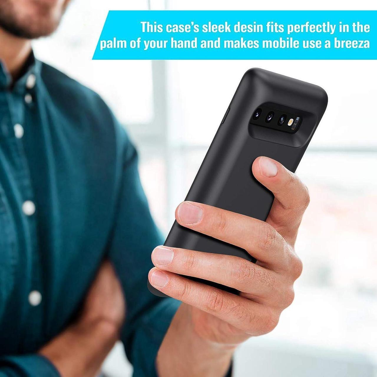 Alt view image 5 of 7 - Battery Case for Samsung Galaxy S10,[7500mAh] Portable Charging Case External Battery Pack for Samsung Galaxy S10 Charger Case (6.1 inch)