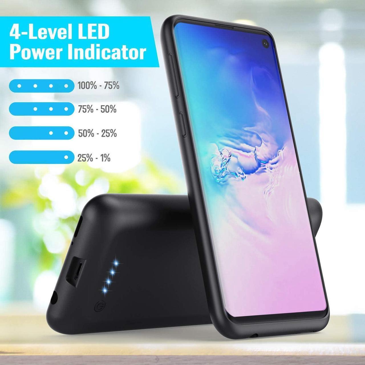 Alt view image 6 of 7 - Battery Case for Samsung Galaxy S10,[7500mAh] Portable Charging Case External Battery Pack for Samsung Galaxy S10 Charger Case (6.1 inch)