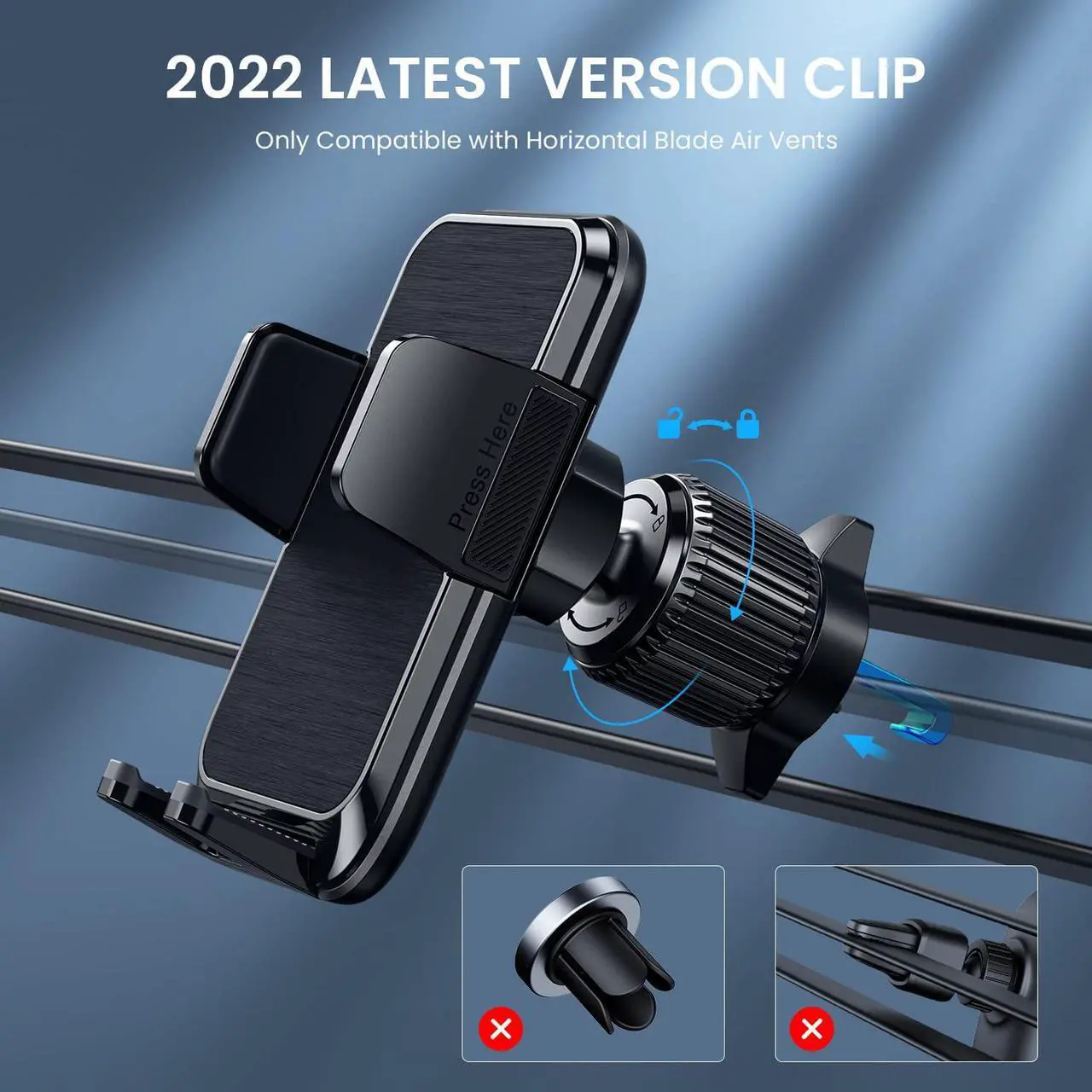 Alt view image 2 of 7 - Phone Mount for Car Vent [Upgraded Metal Clip] Cell Phone Holder Car Hands Free Cradle in Vehicle Car Phone Holder Mount for Smartphone iPhone Cell Phone Automobile Cradles Universal