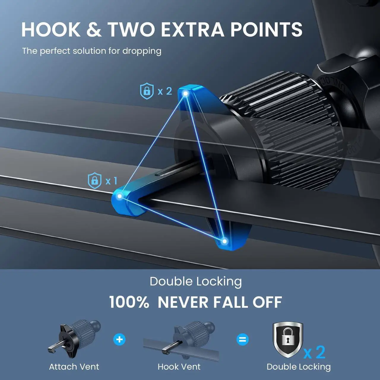 Alt view image 3 of 7 - Phone Mount for Car Vent [Upgraded Metal Clip] Cell Phone Holder Car Hands Free Cradle in Vehicle Car Phone Holder Mount for Smartphone iPhone Cell Phone Automobile Cradles Universal