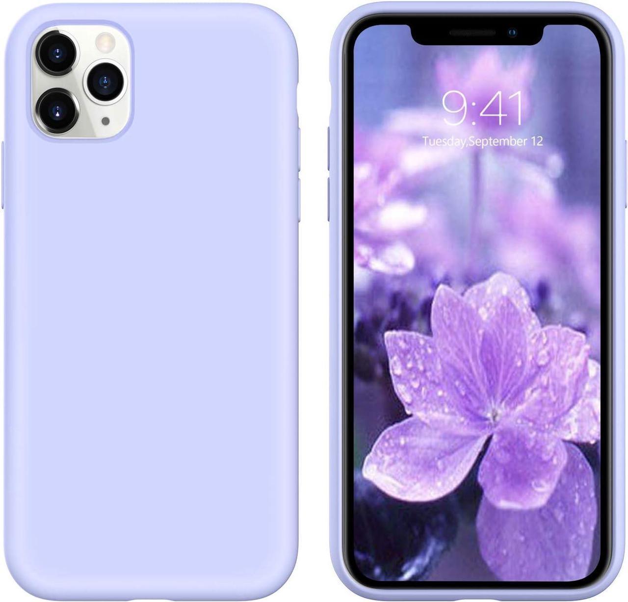 Case for iPhone 11 Pro Max 6.5 inch, Liquid Silicone Women Girls Men Soft Rubber Slim Shockproof Protective Back Phone Cases Cover, Lavender Light Purple