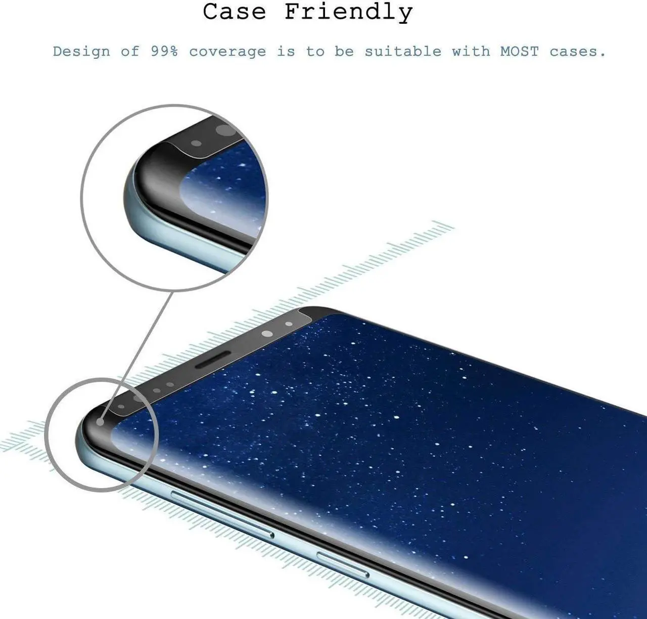 Alt view image 5 of 7 - [2 Pack] for Galaxy S8 Plus Privacy Screen Protector, AmzSuker Anti-Spy 3D Curved Tempered Glass [Case Friendly][9H Hardness][Anti-Scratch] Screen Protector for Samsung Galaxy S8 Plus