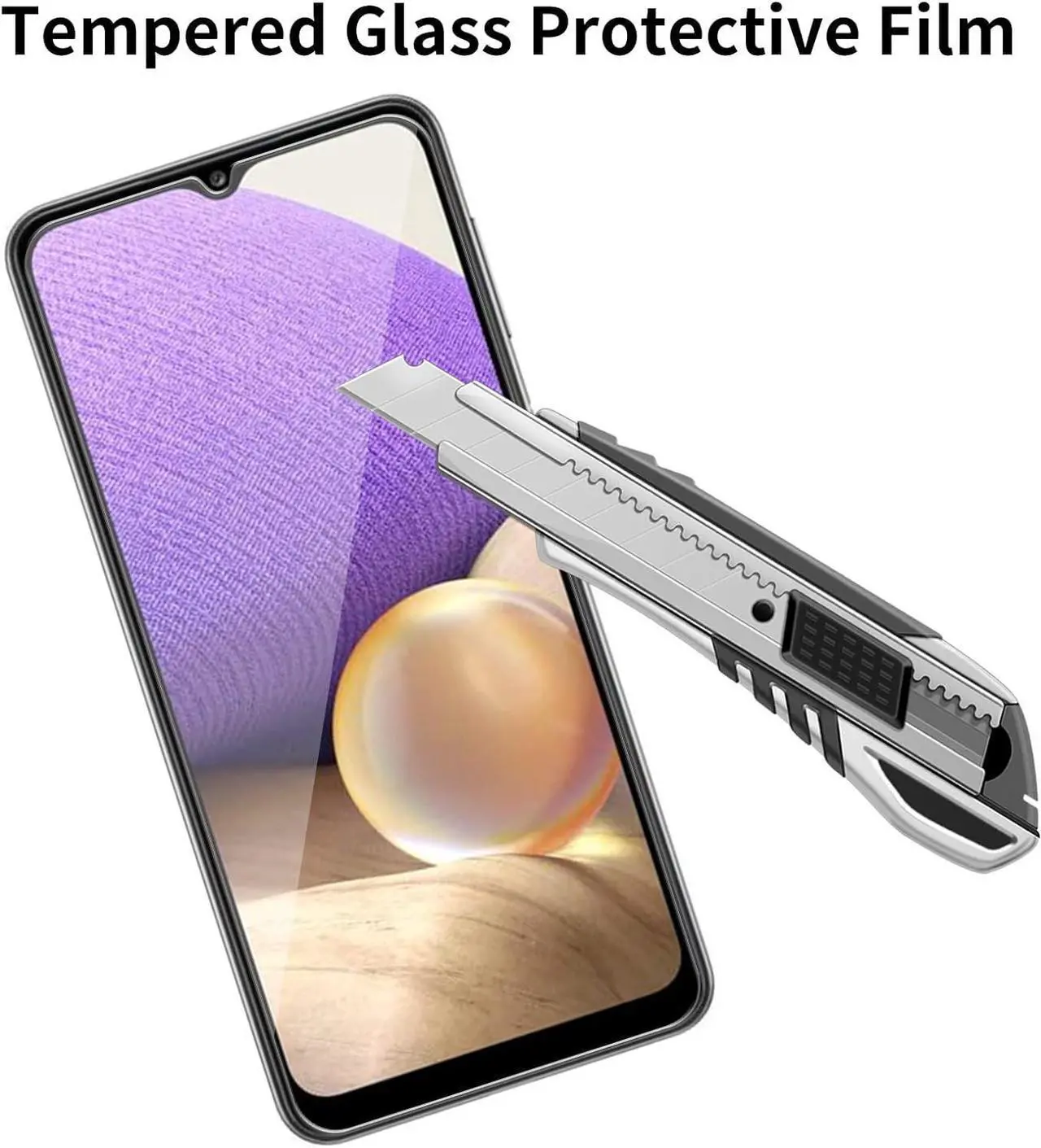 Alt view image 3 of 6 - [4 Pack] Glass Screen Protector Compatible for Samsung Galaxy A32 5G [Not for A32 4G][9H Hardness]-HD Screen Tempered Glass, Easy Install-[Case Friendly] 2.5D Edge