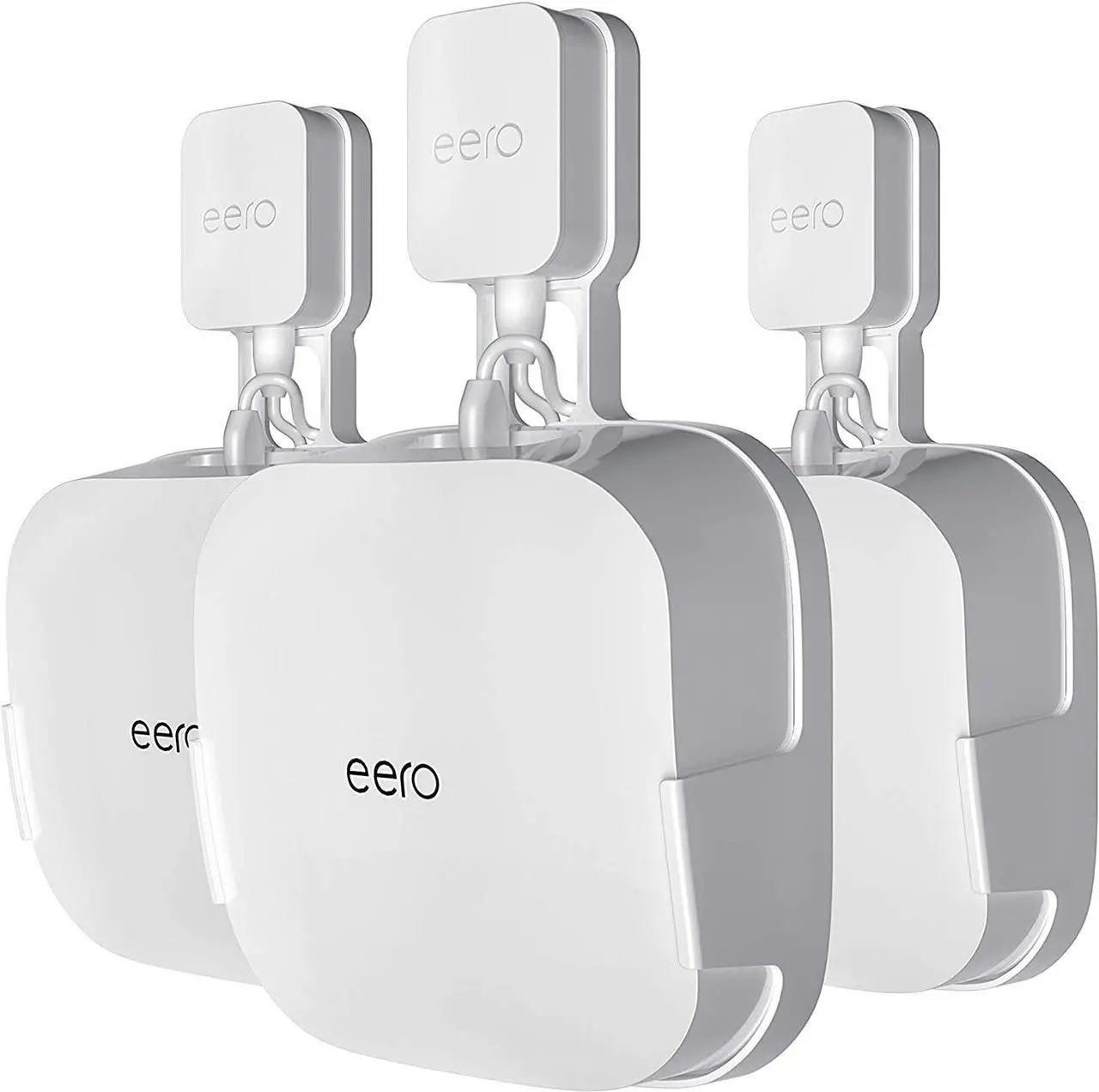 Main image of COOLWUFAN Wall Mount Holder for eero Pro 6 or eero Pro 6E Home WiFi System-Simple and Sturdy Stand Bracket for eero Pro 6E & Pro 6 tri-Band mesh Wi-Fi 6 System (White(3 Pack))