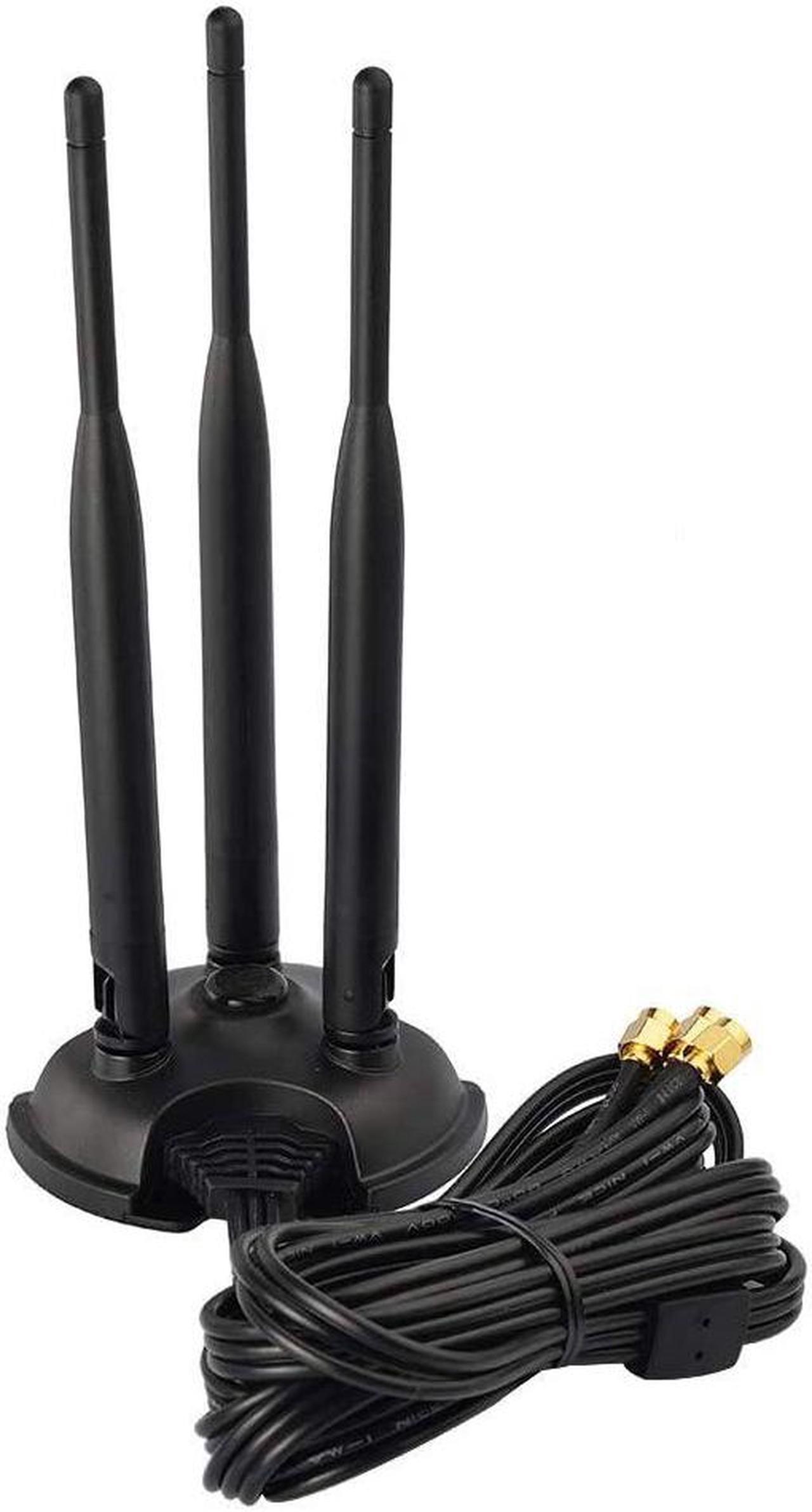 Alt view image 2 of 7 - 2.4GHz 5GHz Dual Band WiFi Antenna, 3 RP-SMA Male Antenna Magnetic Base for PC Desktop Computer, WiFi Wireless Router, Mobile Hotspot, PCI PCIe WiFi Card, External WiFi USB Adapter