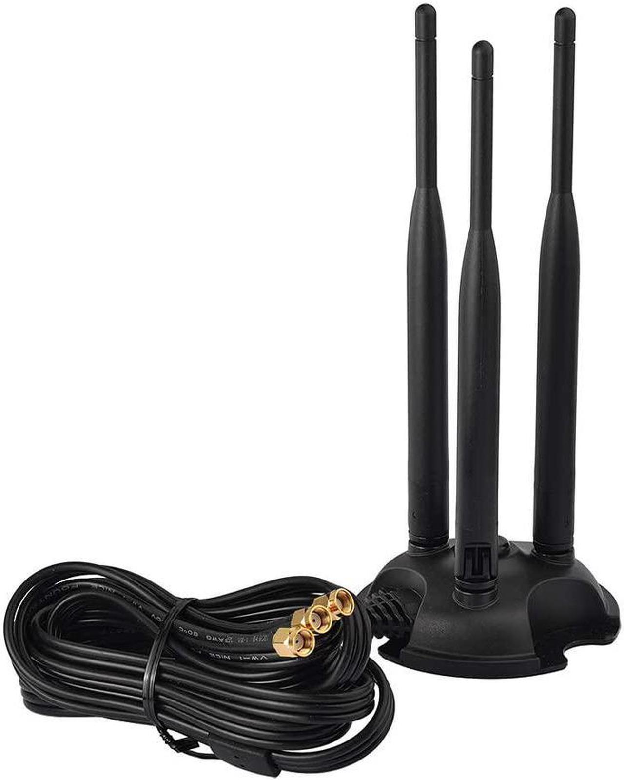 Main image of 2.4GHz 5GHz Dual Band WiFi Antenna, 3 RP-SMA Male Antenna Magnetic Base for PC Desktop Computer, WiFi Wireless Router, Mobile Hotspot, PCI PCIe WiFi Card, External WiFi USB Adapter
