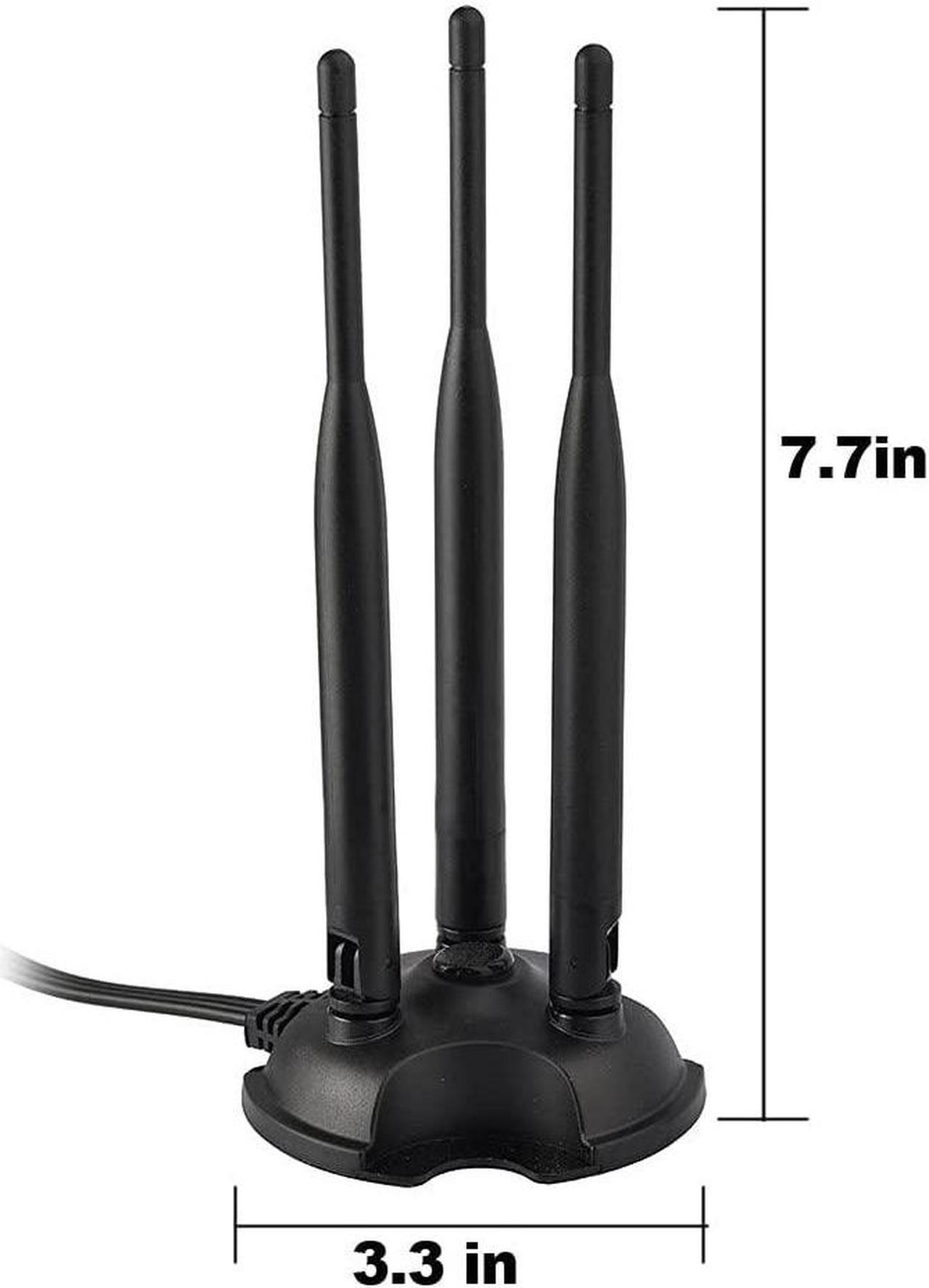Alt view image 3 of 7 - 2.4GHz 5GHz Dual Band WiFi Antenna, 3 RP-SMA Male Antenna Magnetic Base for PC Desktop Computer, WiFi Wireless Router, Mobile Hotspot, PCI PCIe WiFi Card, External WiFi USB Adapter