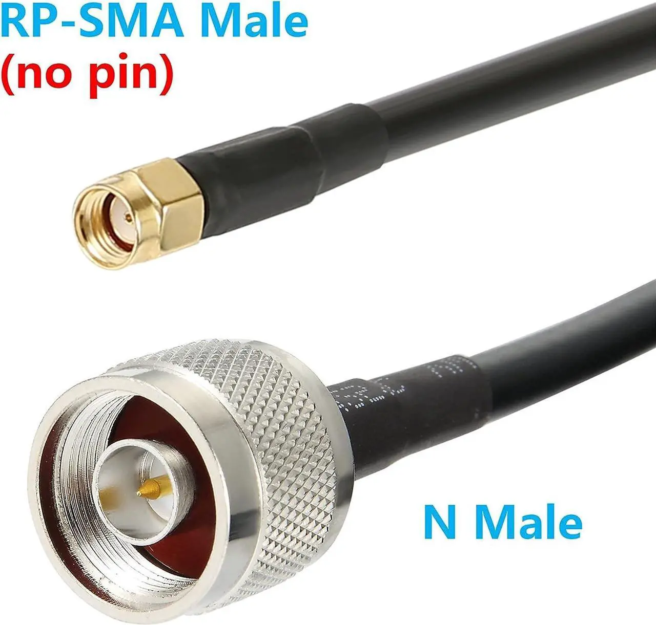 Alt view image 2 of 7 - WIZACE 25 ft N Male to RP-SMA Male S-LMR240 Extension Cable (50 Ohm), Pure Copper Low-Loss Coax Jumper for Hotspot Miner,GPS,RF Radio,WiFi,Yagi Antenna,Router,Amplifier to Antenna Surge Arrester