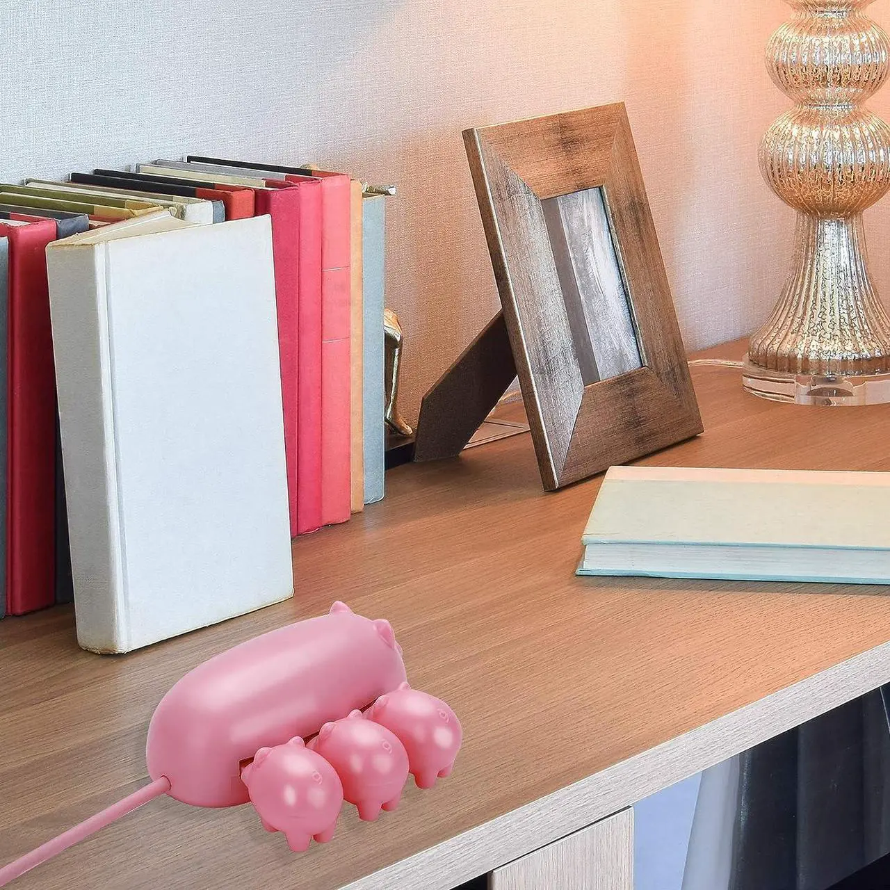 Alt view image 5 of 7 - Cute USB Hub, JoyReken Pink Mom Pig USB Hub with 3 Piglet Decoration Lids, Great Gifts for Pig Lovers Cute Pig Stuff Pig Decorations Animal Hub Pink Computer Accessories