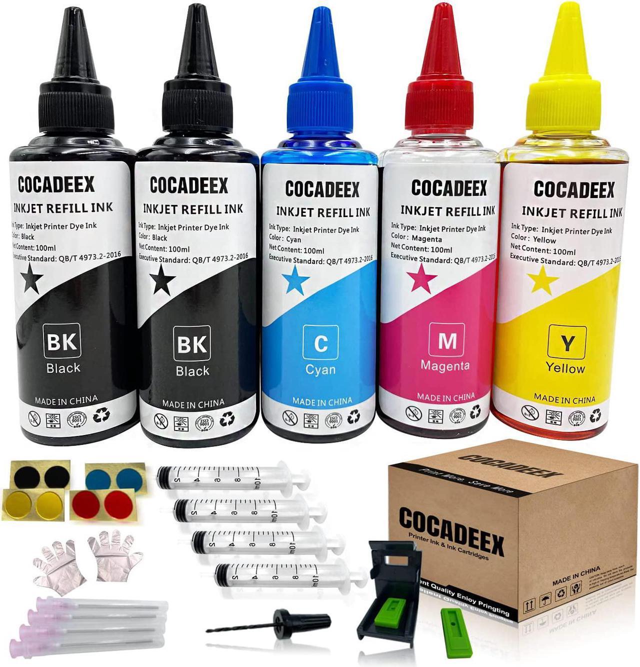 COCADEEX 500ml Ink Refill Kit Compatible with Ink Cartridges 67XL 65XL 64XL 63XL 62XL 67 65 64 63 62