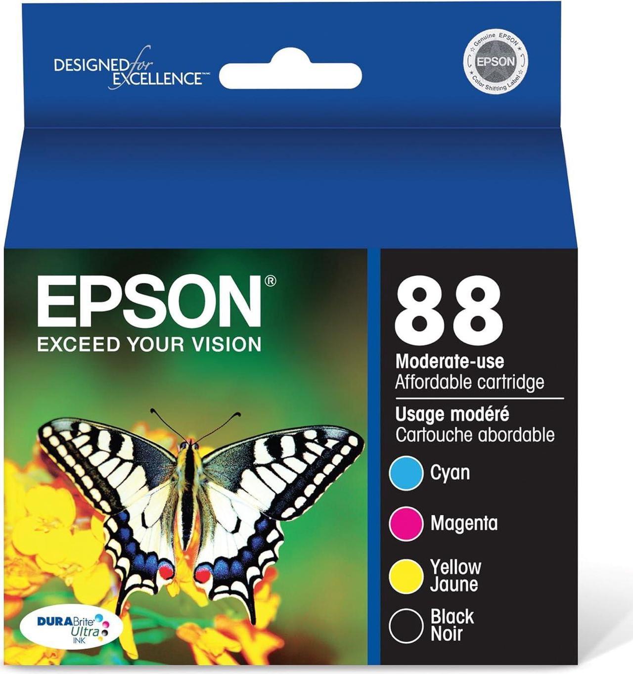 Epson T088120-BCS T088 DURABrite Ultra Ink Combo (CMYK) Ink Cartridges, Moderate Capacity