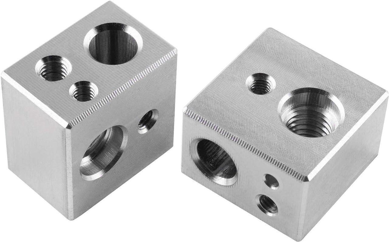 Main image of MK10 Heater Block 2PCS for 3D Printer Hotend Fit with M3 and M4 Thermistor