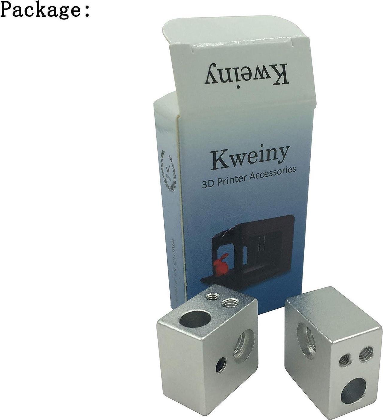 Alt view image 2 of 5 - MK10 Heater Block 2PCS for 3D Printer Hotend Fit with M3 and M4 Thermistor
