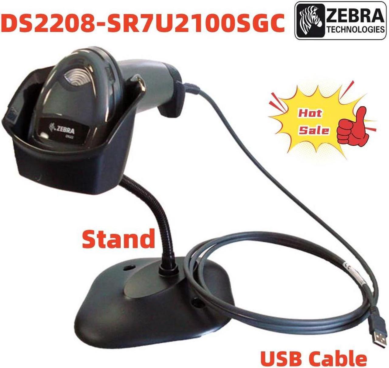 2D Corded Barcode Scanner DS2208-SR7U2100SGC Handheld Code Reader with USB Cable and Stand