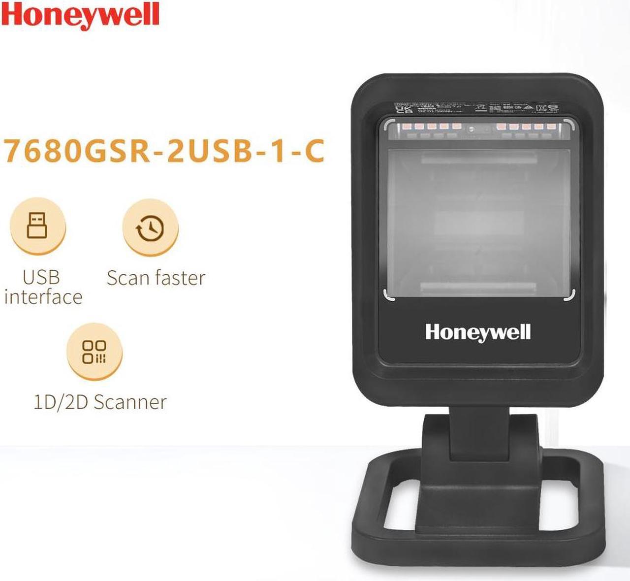 Honeywell 2D Bar Code Scanner Genesis XP 7680GSR-2USB-1-C Hands Free Desktop Code Reader with USB Cable