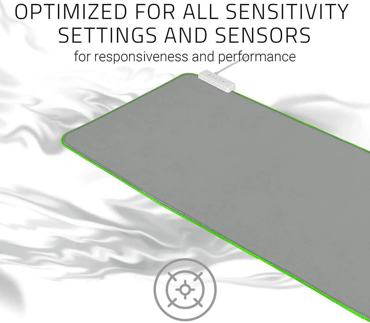 Alt view image 5 of 5 - Razer Goliathus Extended Chroma Gaming Mouse Pad: Customizable Chroma RGB Lighting - Soft, Cloth Material - Balanced Control & Speed - Non-Slip Rubber Base - Mercury White