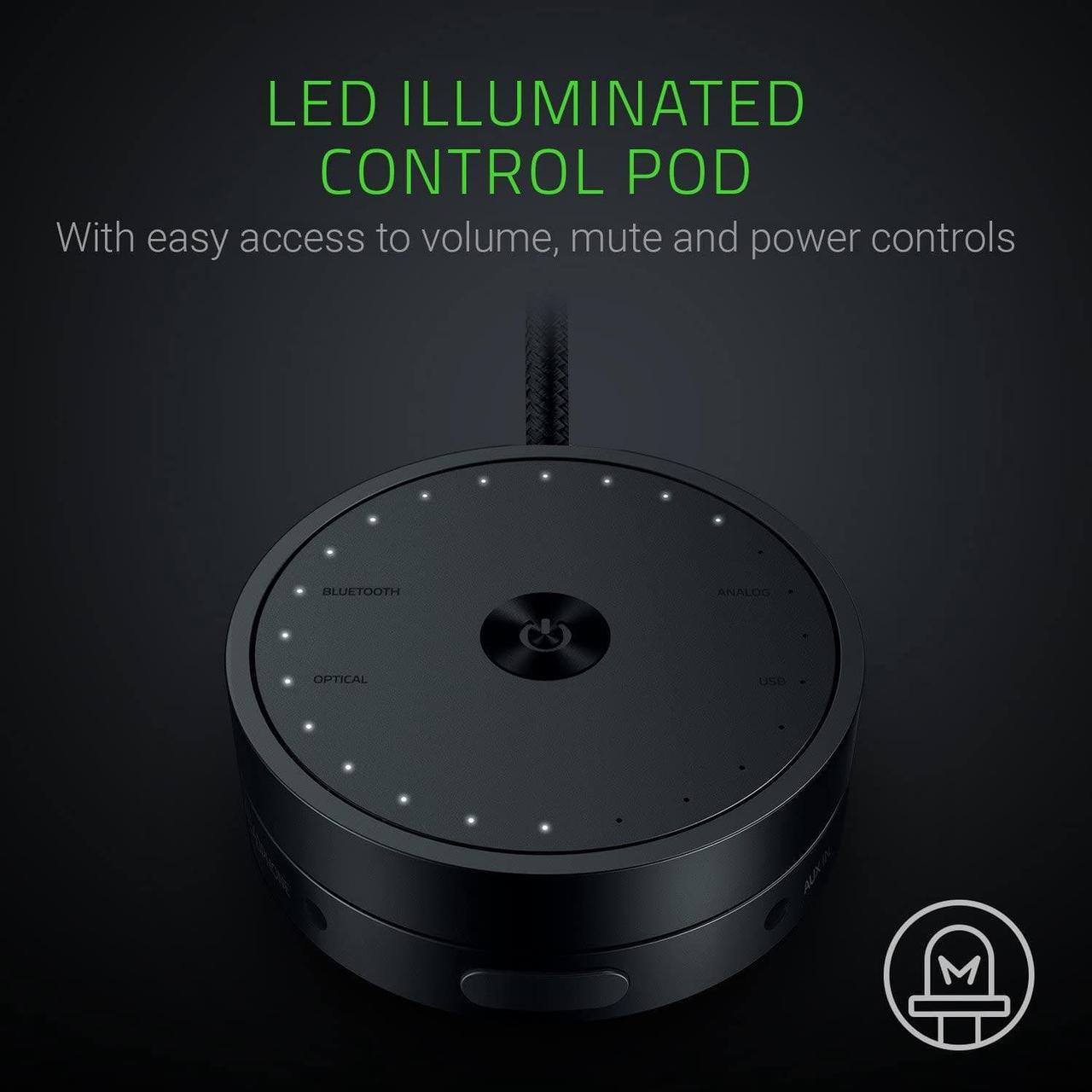 Alt view image 5 of 7 - Razer Nommo Pro: THX Certified Premium Audio - Dolby Virtual Surround Sound - LED Illuminated Control Pod - Downward Firing Subwoofer - Powered by Razer Chroma - PC Gaming Speakers