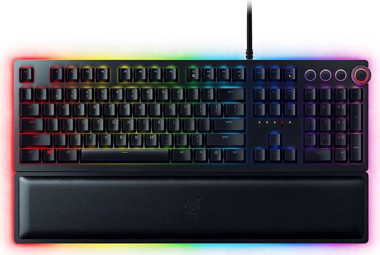 Main image of Razer Huntsman Elite Gaming Keyboard: Fast Keyboard Switches - Linear Optical Switches - Chroma RGB Lighting - Magnetic Plush Wrist Rest - Dedicated Media Keys & Dial