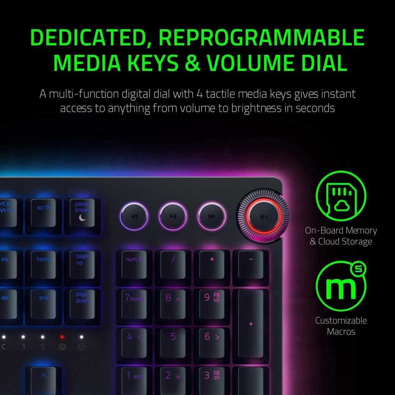 Alt view image 4 of 5 - Razer Huntsman Elite Gaming Keyboard: Fast Keyboard Switches - Linear Optical Switches - Chroma RGB Lighting - Magnetic Plush Wrist Rest - Dedicated Media Keys & Dial