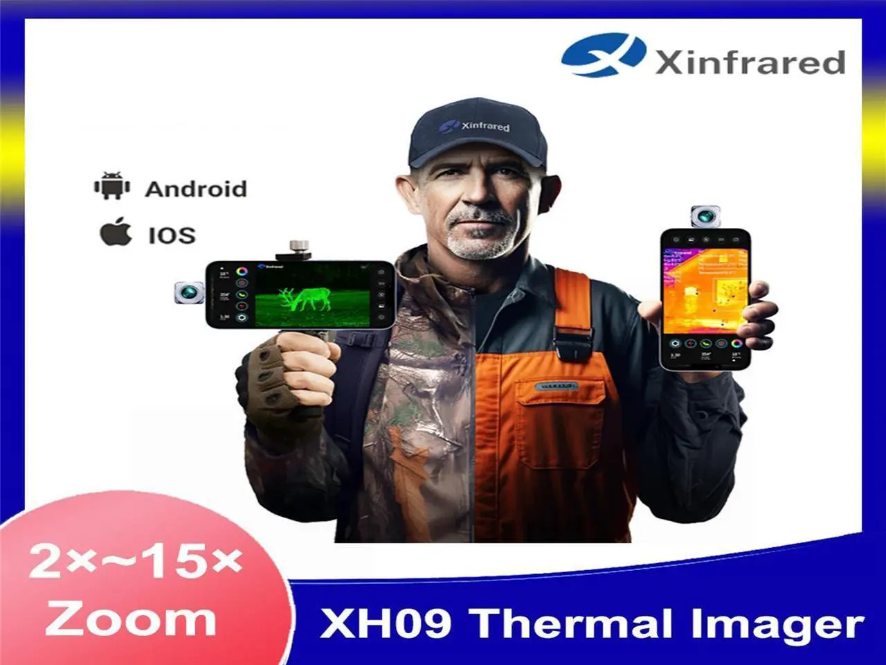Alt view image 2 of 7 - Xinfrared XH09 Thermal Camera and Night Vision Monocular with 384×288 IR Resolution, AItemp Technology, for Home Improvement and Outdoor Use ,Type-C Android,Not compatible with iphone 15