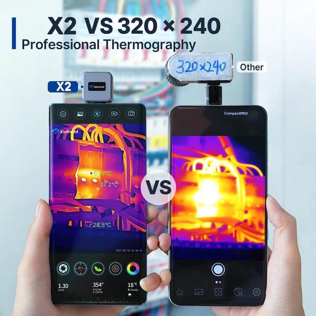 Alt view image 4 of 6 - InfiRay X2 Thermal Imaging for Hunting Rescue Hiking Camping with Handle and Laser for iOS